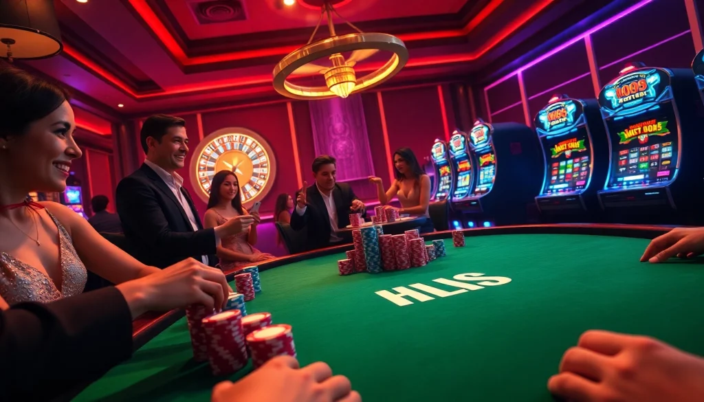 HITCLUB poker table scene showcasing vibrant gameplay with colorful chips.